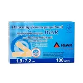 ПЛАСТИР БАКТЕРИЦИДНИЙ торгової марки IGAR тип ВОДОСТІЙКИЙ (на ПВХ основі) 1,9 см х 7,2 см  №1
