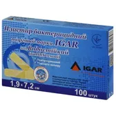 ПЛАСТИР БАКТЕРИЦИДНИЙ торгової марки IGAR тип ВОДОСТІЙКИЙ (на ПВХ основі) 1,9 см х 7,2 см  №100
