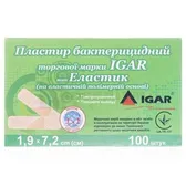 ПЛАСТИР БАКТЕРИЦИДНИЙ торгової марки IGAR тип ЕЛАСТИК (на еластичній полімерній основі) 1,9 см х 7,2 см  №100