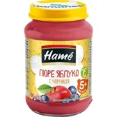 ПЮРЕ НА ФРУКТОВО-ЯГІДНІЙ ОСНОВІ ДЛЯ ДИТЯЧОГО ХАРЧУВАННЯ (КОНСЕРВИ) тм "HАМЕ" яблуко і чорниця 190 г  №1