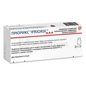 Пріорикс™ ліофілізат для розчину для ін'єкцій 1 доза флакон монодозовий з розчинником в шприце, + 2 голки  №1