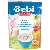 КАША СУХА МОЛОЧНА "КАША ДЛЯ ДОБРОГО РАНКУ-5 ЗЛАКІВ З АБРИКОСОМ ТА МАЛИНОЮ ЗБАГАЧЕНА ПРЕБІОТИКАМИ" тм "BEBI PREMIUM" 200 г  №1