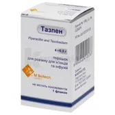 Тазпен порошок ліофілізов. д/приготув. р-ну для ін'єкцій та інфузій 4 г + 500 мг флакон  №1
