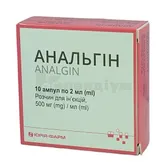 Анальгін розчин  для ін'єкцій 500 мг/мл ампула 2 мл  №10