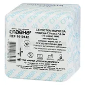СЕРВЕТКА МАРЛЕВА МЕДИЧНА "СЛАВНА®" НЕСТЕРИЛЬНА 7,5 см х 7,5 см (12-шарів) тип 17  №50