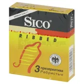 ПРЕЗЕРВАТИВИ "SICO RIBBED" ребристі із мастилом  №3