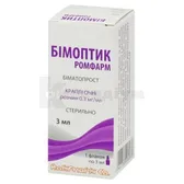 Бімоптик Ромфарм краплі очні, розчин 0,3 мг/мл флакон 3 мл  №1