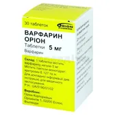 Варфарин Оріон таблетки 5 мг флакон  №30