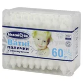 ВАТНІ ПАЛИЧКИ "БІЛОСНІЖКА" з обмежувачем  №60