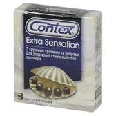 ПРЕЗЕРВАТИВИ ЛАТЕКСНІ З СИЛІКОНОВОЮ ЗМАЗКОЮ CONTEX® EXTRA SENSATION (З КРУПНИМИ КРАПКАМИ ТА РЕБРАМИ)  №3