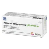 Левоком ретард Асіно таблетки пролонгованої дії 100 мг + 25 мг блістер  №100