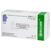 РУКАВИЧКИ ОГЛЯДОВІ НЕСТЕРИЛЬНІ "MEDICARE" розмір M, хлоровані нітрилові, блакитні без пудри, текстуровані  №100