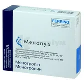 Менопур порошок ліофілізований д/приготування розчину для ін'єкцій 75 МО флакон з розчинником в ампулах по 1 мл  №10