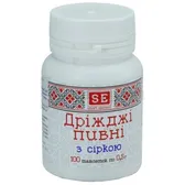 ПИВНІ ДРІЖДЖІ З СІРКОЮ таблетки 0,5 г  №100