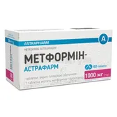 Метформін-Астрафарм таблетки, вкриті плівковою оболонкою 1000 мг блістер  №60