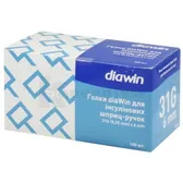ГОЛКИ diaWin ДЛЯ ІНСУЛІНОВИХ ШПРИЦ-РУЧОК 31G(0,25 мм) х 6 мм  №100