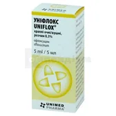 Уніфлокс краплі очні/вушні 0,3 % контейнер-крапельниця 5 мл  №1