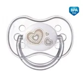 ПУСТУШКА 22/581, 6-18 міс.,Бежеві серця Newborn baby силіконова симетрична  №1