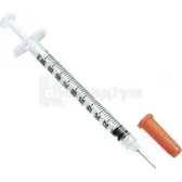 ШПРИЦ ІН'ЄКЦІЙНИЙ HEMOPLAST трикомпонентний з інтегрованою голкою 1 мл інсуліновий U-100, з голкою 0,25 х 4 мм (31 G х 5/32")  №1