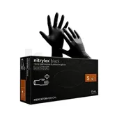 РУКОВИЧКИ НІТРИЛОВІ СМОТРОВІ НЕПРИПУДРЕНІ НЕСТЕРИЛЬНІ NITRYLEX® BLACK розмір S  №1