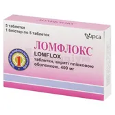 Ломфлокс таблетки, вкриті плівковою оболонкою 400 мг блістер  №5