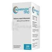 Конфундус® Тріо таблетки, вкриті оболонкою флакон 100 мг/25 мг/ 200 мг  №100