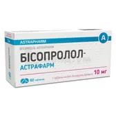 Бісопролол-Астрафарм таблетки 10 мг блістер  №60