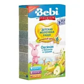 КАША МОЛОЧНА СУХА ШВИДКОРОЗЧИННА "BEBI PREMIUM" "ВІВСЯНА З ГРУШЕЮ ТА БАНАНОМ" 200 г  №1