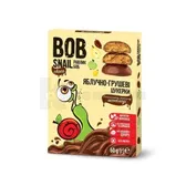 ЦУКЕРКИ НАТУРАЛЬНІ BOB SNAIL (РАВЛИК БОБ) яблуко-груша 60 г в бельгійському молочному шоколаді  №1