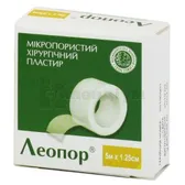 ПЛАСТИР ХІРУРГІЧНИЙ МІКРОПОРИСТИЙ "ЛЕОПОР" 5 м х 1,25 см  №1