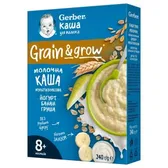 КАША СУХА МОЛОЧНА GERBER® МУЛЬТИЗЛАКОВА З ЙОГУРТОМ, БАНАНОМ І ГРУШЕЮ 240 г з 6 місяців  №1