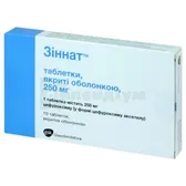 Зіннат® таблетки, вкриті оболонкою 250 мг блістер  №10