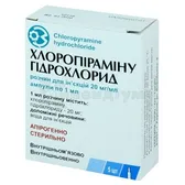 Хлоропіраміну гідрохлорид розчин  для ін'єкцій 20 мг/мл ампула 1 мл в пачці  №5