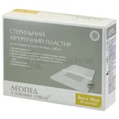 ПЛАСТИР СТЕРИЛЬНИЙ ХІРУРГІЧНИЙ НА НЕТКАНІЙ ОСНОВІ "ЛЕОПЕД" 9 см х 10 см з іонами срібла  №25