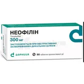 Неофілін таблетки пролонгованої дії 300 мг контурна чарункова упаковка  №50