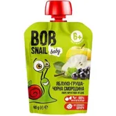 ПЮРЕ ФРУКТОВЕ BOB SNAIL (РАВЛИК БОБ) для дітей 90 г яблуко-груша-чорна смородина  №1