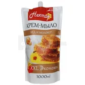 Мило рідке тм "Нектар" крем-мило дой-пак 1000 мл мед та молоко  №1
