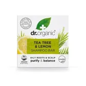 Шампунь для волосся "DR. Organic" твердий з екстрактом чайного дерева та лимоном 75 г  №1