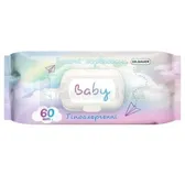 Вологі серветки Dr. Bauer baby гіпоалерг. з клапаном без запахy  №60