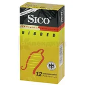 ПРЕЗЕРВАТИВЫ "SICO RIBBED" ребристые со смазкой  №12