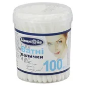 ВАТНЫЕ ПАЛОЧКИ "БЕЛОСНЕЖКА" в цилиндрической коробке  №100