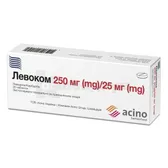 Левоком таблетки 250 мг + 25 мг блистер в пачке  №30
