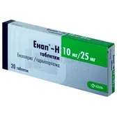 Энап®-H таблетки 10 мг + 25 мг блистер  №20