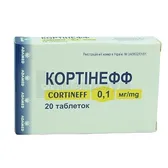 Кортинефф таблетки 0,1 мг флакон в картонной упаковке  №20