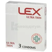 ПРЕЗЕРВАТИВЫ ЛАТЕКСНЫЕ С СИЛИКОНОВОЙ СМАЗКОЙ "LEX" ultra thin сверхтонкие  №3