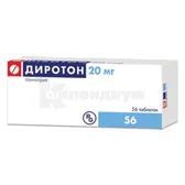 Диротон таблетки 20 мг блистер  №56