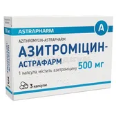 Азитромицин-Астрафарм капсулы 500 мг  №3