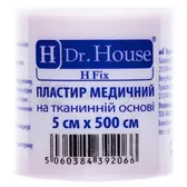 ПЛАСТЫРЬ МЕДИЦИНСКИЙ "H Dr. House" 5 см х 500 см упаковка пластиковая на тканевой основе  №1