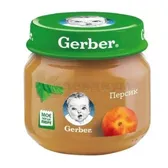 ПЮРЕ ФРУКТОВОЕ ГОМОГЕНИЗИРОВАННОЕ ТМ "GERBER" "ПЕРСИК" витаминизированное 80 г с 6 месяцев  №1