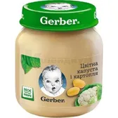 ПЮРЕ ГОМОГЕНИЗИРОВАННОЕ НА ОВОЩНОЙ ОСНОВЕ ТМ "GERBER" "ЦВЕТНАЯ КАПУСТА И КАРТОФЕЛЬ" пастеризованное 130 г для детей от 6 месяцев  №1